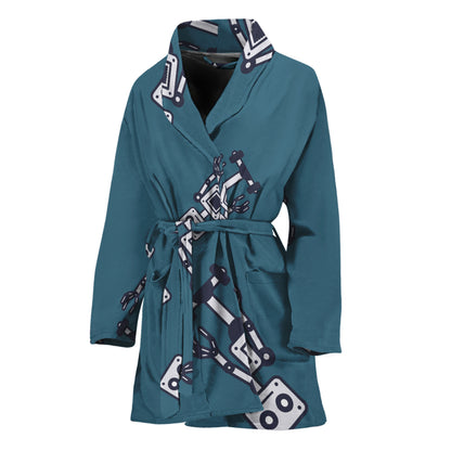 Robot Servant Pattern Print Women's Bathrobe