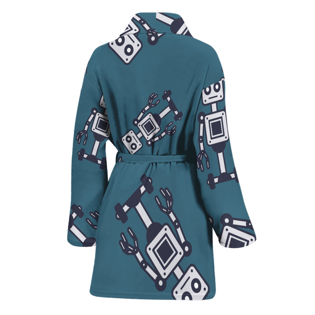 Robot Servant Pattern Print Women's Bathrobe