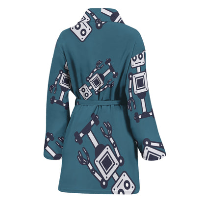 Robot Servant Pattern Print Women's Bathrobe