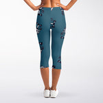 Robot Servant Pattern Print Women's Capri Leggings