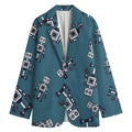 Robot Servant Pattern Print Women's Cotton Blazer