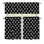 Rock And Roll Hand Sign Pattern Print 3 Piece Kitchen Curtains