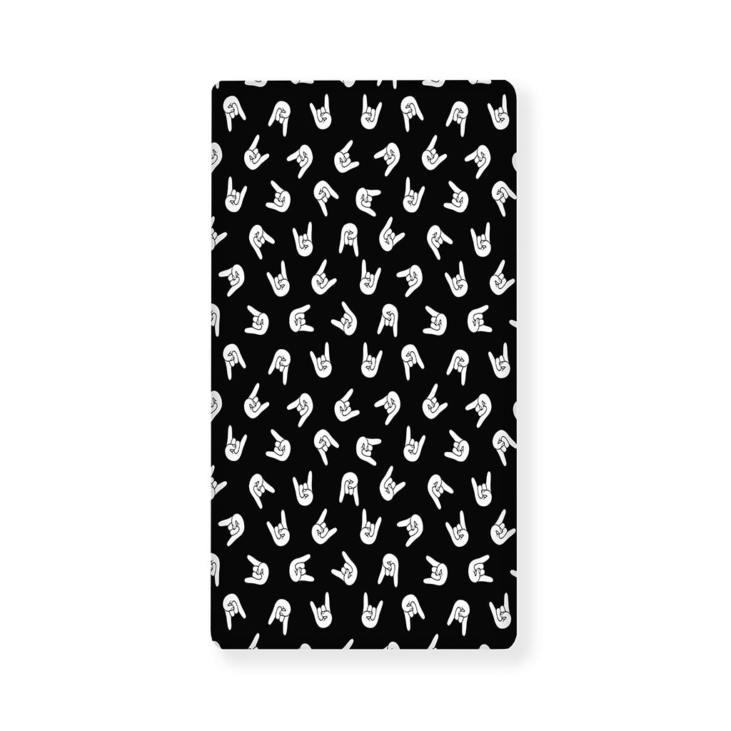 Rock And Roll Hand Sign Pattern Print Baby Crib Sheet