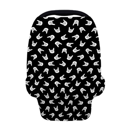 Rock And Roll Hand Sign Pattern Print Baby Seat Cover