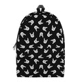 Rock And Roll Hand Sign Pattern Print School Backpack