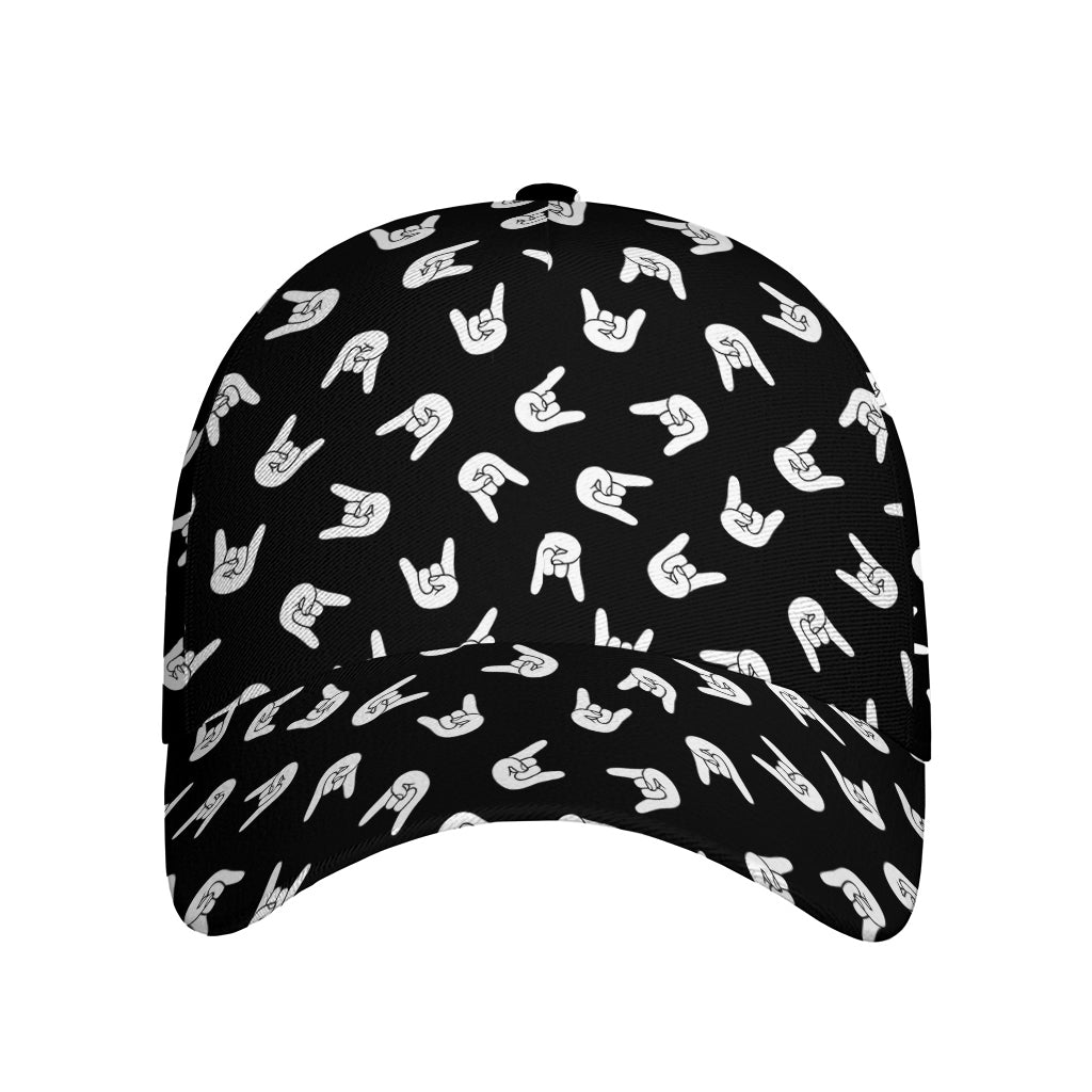 Rock And Roll Hand Sign Pattern Print Baseball Cap