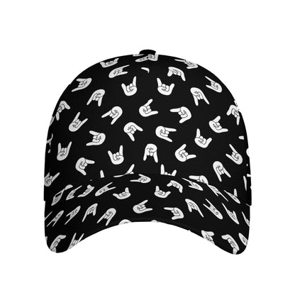 Rock And Roll Hand Sign Pattern Print Baseball Cap