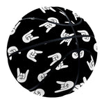 Rock And Roll Hand Sign Pattern Print Basketball
