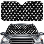Rock And Roll Hand Sign Pattern Print Car Windshield Sun Shade