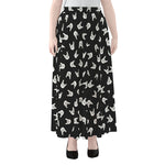 Rock And Roll Hand Sign Pattern Print Chiffon Maxi Skirt
