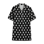 Rock And Roll Hand Sign Pattern Print Cotton Hawaiian Shirt