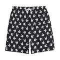 Rock And Roll Hand Sign Pattern Print Cotton Shorts