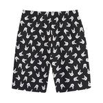 Rock And Roll Hand Sign Pattern Print Cotton Shorts