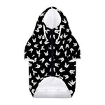 Rock And Roll Hand Sign Pattern Print Dog Zip Up Hoodie