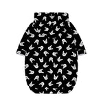 Rock And Roll Hand Sign Pattern Print Dog Zip Up Hoodie