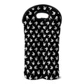 Rock And Roll Hand Sign Pattern Print Double Neoprene Wine Tote