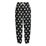 Rock And Roll Hand Sign Pattern Print Fleece Lined Knit Pants