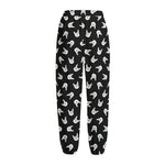 Rock And Roll Hand Sign Pattern Print Fleece Lined Knit Pants