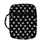 Rock And Roll Hand Sign Pattern Print Front Pocket Bible Bag