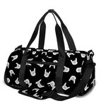 Rock And Roll Hand Sign Pattern Print Gym Bag