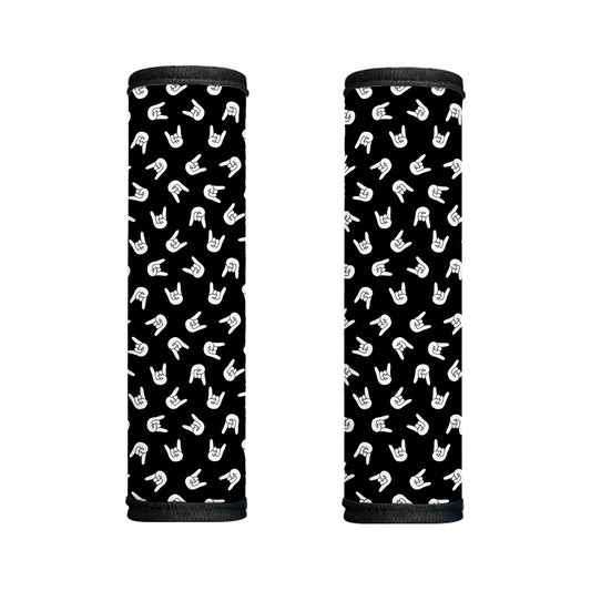 Rock And Roll Hand Sign Pattern Print Handle Covers