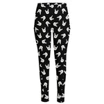 Rock And Roll Hand Sign Pattern Print High-Waisted Pocket Leggings
