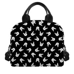 Rock And Roll Hand Sign Pattern Print Insulated Lunch Bag