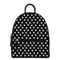 Rock And Roll Hand Sign Pattern Print Leather Backpack