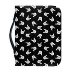 Rock And Roll Hand Sign Pattern Print Leather Bible Cover