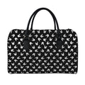 Rock And Roll Hand Sign Pattern Print Leather Duffel Bag