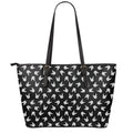 Rock And Roll Hand Sign Pattern Print Leather Tote Bag With Zipper