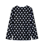 Rock And Roll Hand Sign Pattern Print Long Sleeve Short Coat