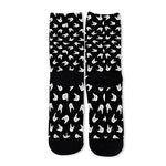Rock And Roll Hand Sign Pattern Print Long Socks