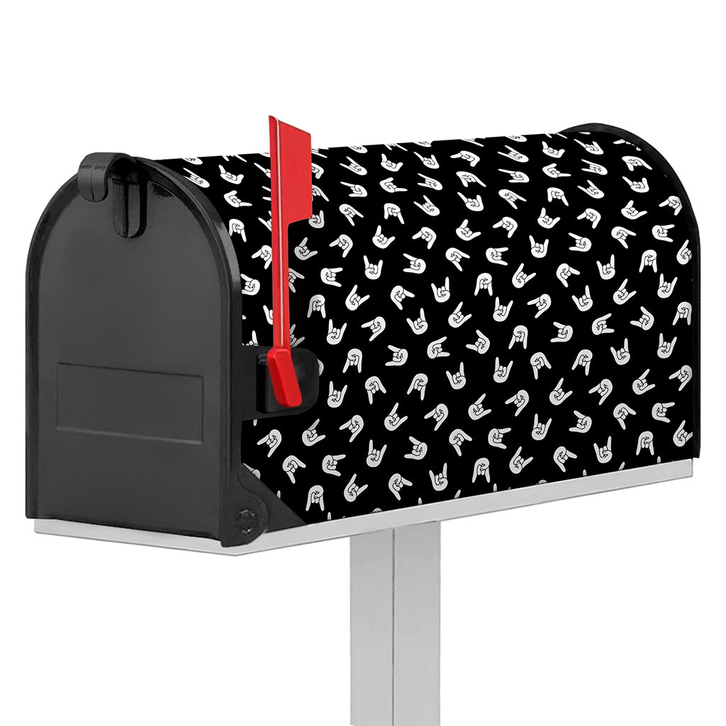 Rock And Roll Hand Sign Pattern Print Mailbox Cover