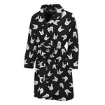 Rock And Roll Hand Sign Pattern Print Men's Bathrobe