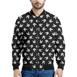 Rock And Roll Hand Sign Pattern Print Men's Bomber Jacket
