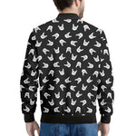 Rock And Roll Hand Sign Pattern Print Men's Bomber Jacket