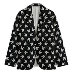 Rock And Roll Hand Sign Pattern Print Men's Cotton Blazer