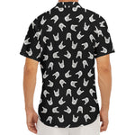 Rock And Roll Hand Sign Pattern Print Men's Deep V-Neck Shirt