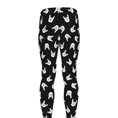 Rock And Roll Hand Sign Pattern Print Men's leggings