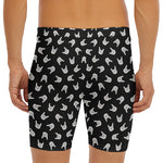 Rock And Roll Hand Sign Pattern Print Men's Long Boxer Briefs