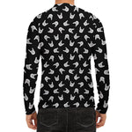 Rock And Roll Hand Sign Pattern Print Men's Long Sleeve Rash Guard