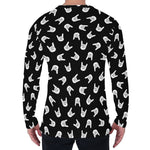 Rock And Roll Hand Sign Pattern Print Men's Long Sleeve T-Shirt