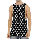 Rock And Roll Hand Sign Pattern Print Men's Muscle Tank Top