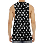 Rock And Roll Hand Sign Pattern Print Men's Muscle Tank Top
