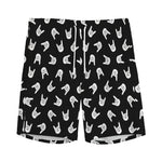 Rock And Roll Hand Sign Pattern Print Men's Sports Shorts