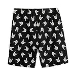 Rock And Roll Hand Sign Pattern Print Men's Sports Shorts
