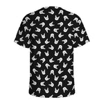 Rock And Roll Hand Sign Pattern Print Men's Sports T-Shirt