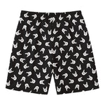 Rock And Roll Hand Sign Pattern Print Men's Swim Trunks