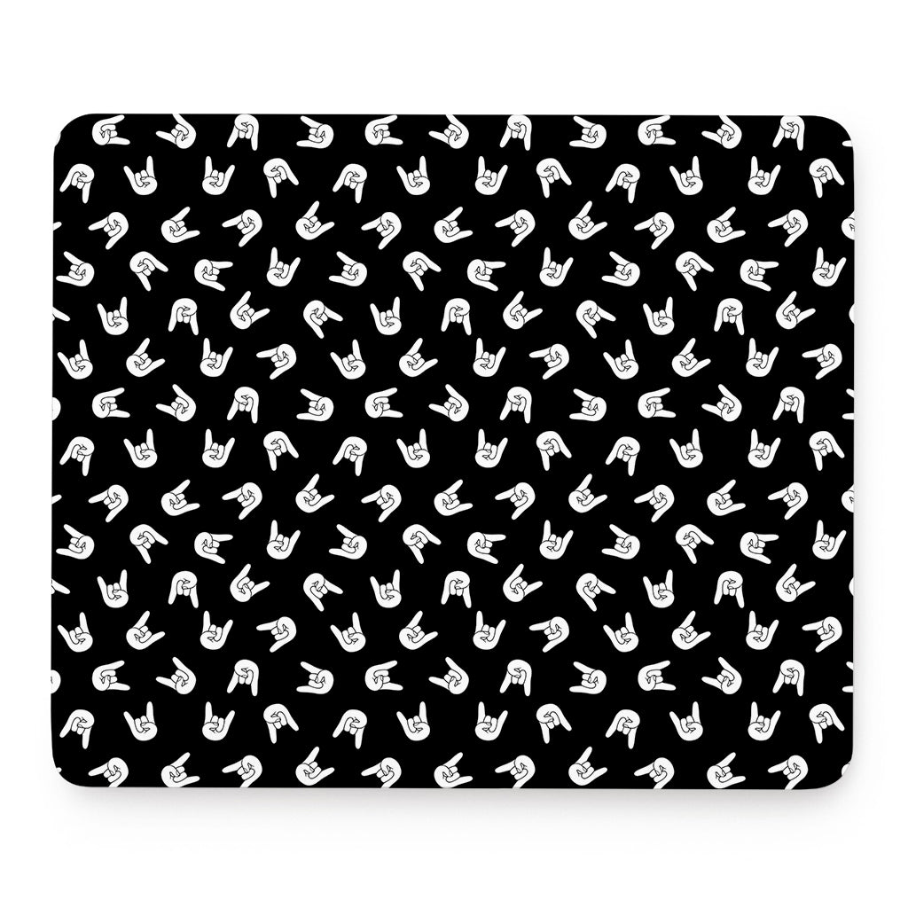 Rock And Roll Hand Sign Pattern Print Mouse Pad